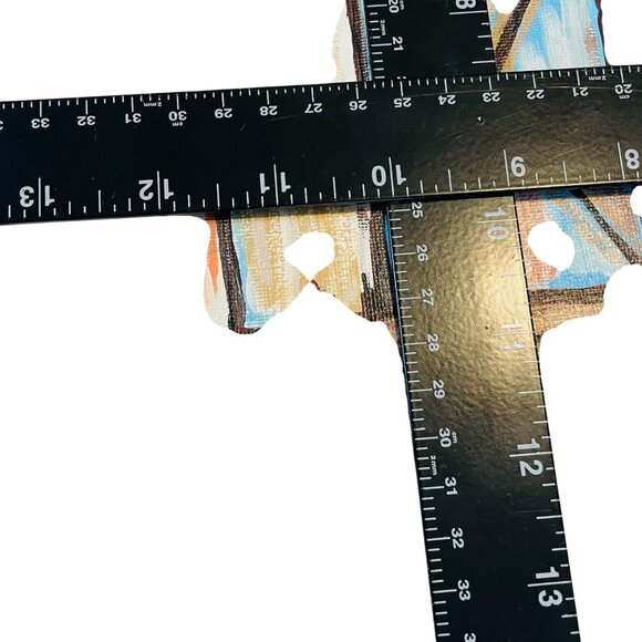 Rustic Barn Canvas Art Painting Signed By RP Artist 12" X 12" Farmhouse Decor - Picture 9 of 10